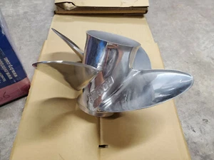 NEW OMC 4 BLADE 15" X 24P EVINRUDE JOHNSON ROGUE SS PROPELLER, LH E4 - Foto 1 di 1