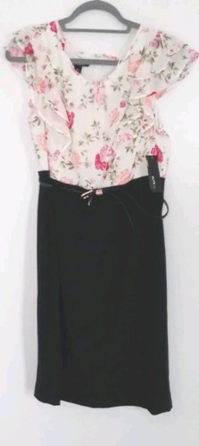 ALYX Vestito Donna Taglia 8 Multicolore Floreale Manica Corta Cintura Nuovo con etichette