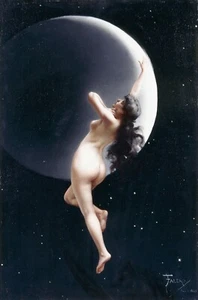 Luis Ricardo Falero : "The Moon Nymph" (1883) — Giclee Fine Art Print - Picture 1 of 7