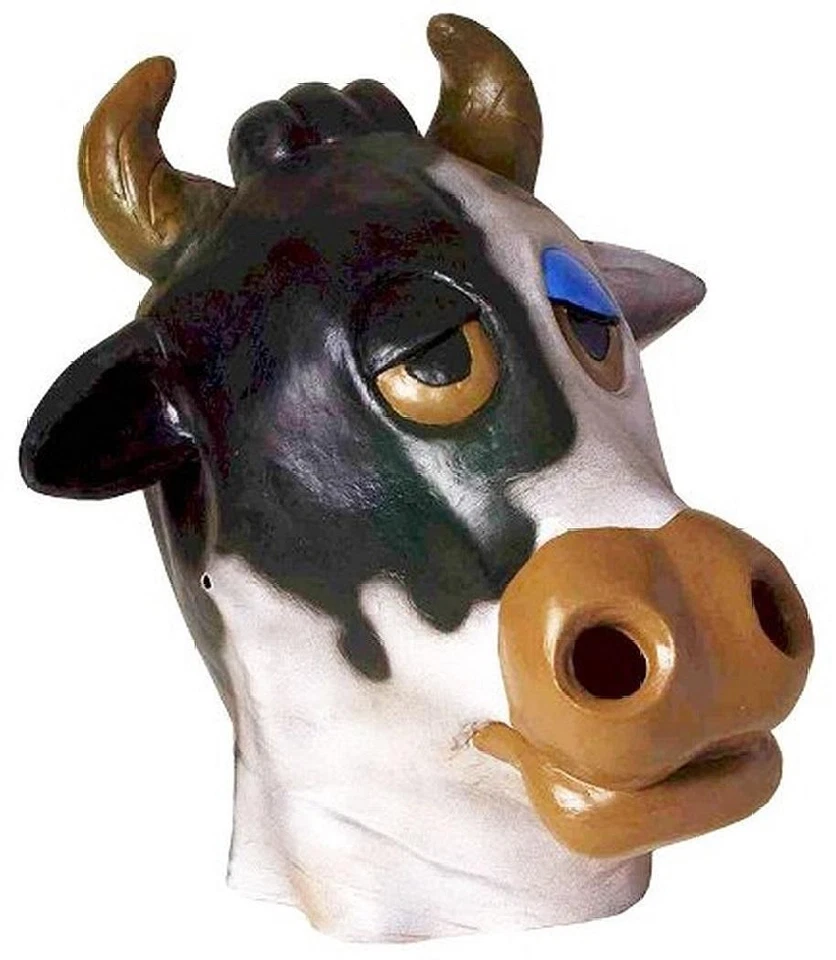 Cow Mask Farm Animal Moo Fancy Dress Up Halloween Adult Costume Accessory - Image 1 of 1