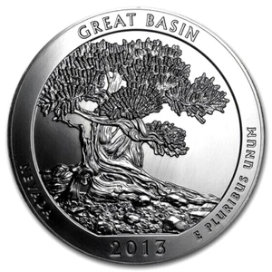 2013 5 oz Silver Coin ATB Great Basin National Park, NV in Capsule - Picture 1 of 2