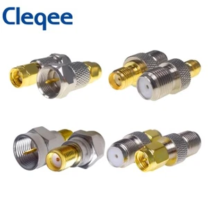 Cleqee SMA to F Type Male to Female RF Coax Coaxial Adapter Connectors - Picture 1 of 5