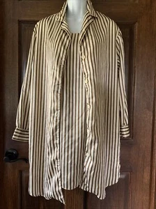 Vintage Calvin Klein 2 piece Set Camisole Button Down Satin Shirt Size Small - Picture 1 of 12
