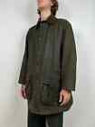 Herren Vintage Barbour Border gewachste Mantel Jacke Made in England Größe C44/112 cm