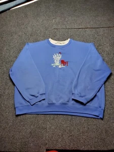 Classic Elements Sweatshirt XL Womens Blue Long Sleeve Pullover Embroidered - Picture 1 of 14