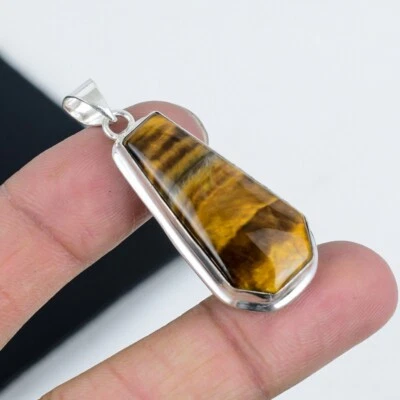 Natürlich Tigerauge Edelstein Handgemacht 925 Sterling Silber Schmuck Für Gits - Bild 1 von 4