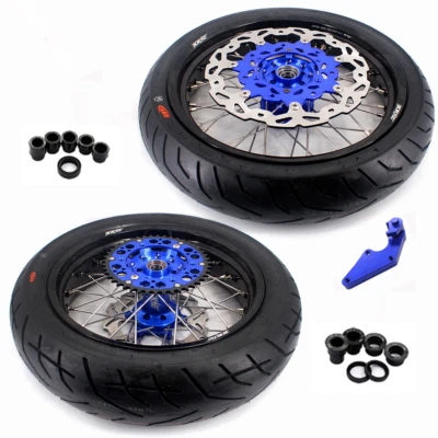 KKE 17" Supermoto Tyres Wheels For Yamaha YZ125 YZ250 YZ250F/X YZ450F 2003-2025 - Image 1 of 4
