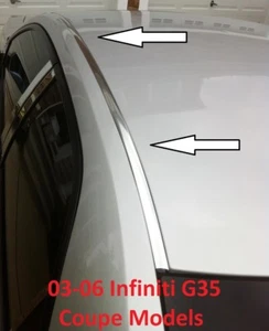 Para 2003-2006 INFINITI G35 CROMO KIT DE MOLDEO TECHO - 2 puertas - Imagen 1 de 3