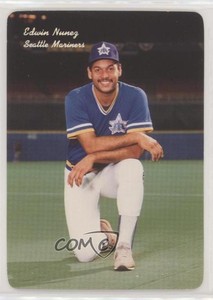 1986 Mother's Cookies Seattle Mariners Stadium Giveaway Edwin Nunez #24