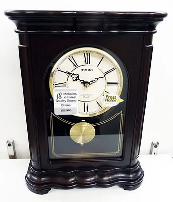  SEIKO MANTEL CLOCK - QXW242BLH MUSICAL PENDULUM MANTEL CLOCK 18 HI-FI MELODIES  - Image 1 of 3