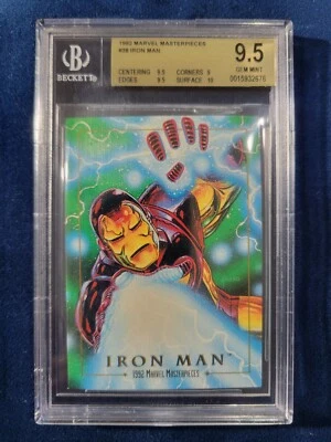 1992 Marvel Masterpieces  #38 Iron Man BGS 9.5 Gem Mint  - Image 1 of 2
