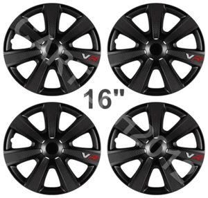 16" x 4 Vauxhall Vivaro Traffic Primastar Van BLACK Wheel Trims Hubcaps Covers - Picture 1 of 7