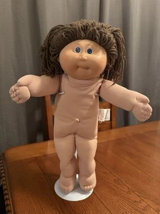 1980s Cabbage Patch Kid TLC Doll Brown Poodle Pigtails Blue Eyes Cute CPK - Picture 1 of 6