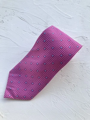 Corbata “leer” DAVID DONAHUE 100% Seda Rosa Fucsia Tejida Italia Hecha a Mano EE. UU. Foto 1 de 4