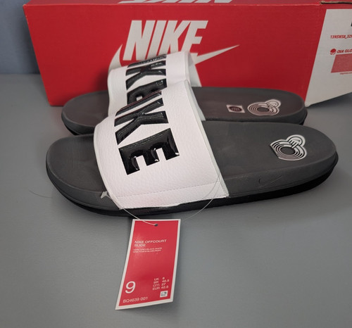 Nike Offcourt Slide Uomo Grigio Scuro Nero Bianco BQ4639 001 TAGLIA 9 Nuove