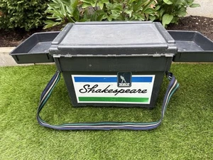Shakespeare Fishing Seat Box with 2 x Side Bait Trays Shoulder Strap Lightweight - Picture 1 of 9