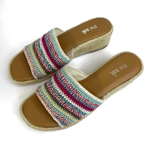 Sandalias de cuña The Sak zapatos para mujer talla 8 rayas tejidas boho verano informales - Imagen 1 de 8