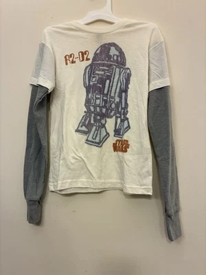 Comida chatarra niños niños Star Wars R2-D2 2 en 1 cuello redondo manga larga blanco roto 4 Foto 1 de 4