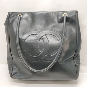 NO TARIFF Chanel Tote Bag Black Lamb Skin 4741520 - Picture 1 of 20