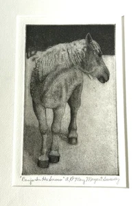 Mary Margaret Sweeney "Banjo In The Snow" Signed AP Etching Framed - Picture 1 of 8