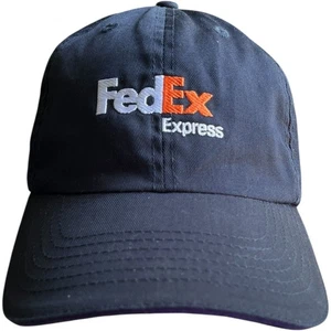 FedEx Express Hat Embroidered Logo Baseball Cap Navy Adjustable Adult Dad - Picture 1 of 8