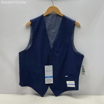 Perry Ellis Portfolio Men's Size L Blue Gray Slim Fit Vest NWD - Image 1 of 4
