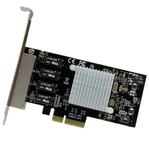Startech 4 Port Pci Express Gigabit Ethernet Network Card - Intel I350 Nic - - Picture 1 of 7