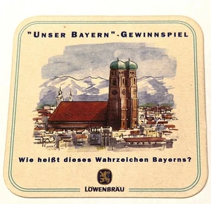 MÜNCHEN LÖWENBRÄU GEWINNSPIEL BIER BRAUEREI 1 BIERDECKEL 1993 - Picture 1 of 2