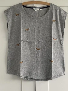 Boden Grey Cotton T Shirt with Dog motif. Size XS. Excellent condition. - Picture 1 of 7