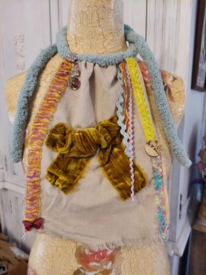 JABOT Bespoke Handsewn Neck Adornment Magnolia Pearl 'STYLE' Mixed Fabrics NWT - Image 1 of 4