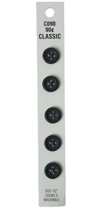 Buttons Brown Raised Edge 1/2" 4-Hole 5-Pack Vintage Blumenthal Lansing C090 - Picture 1 of 6