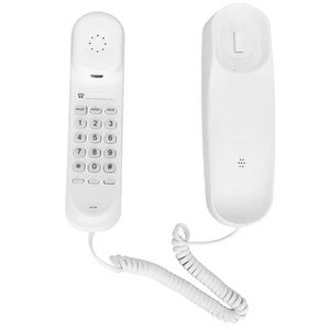 Schnurgebundenes Telefon Weißes Kleines Wandmontierbares Tischtelefon Mit - Afbeelding 1 van 22