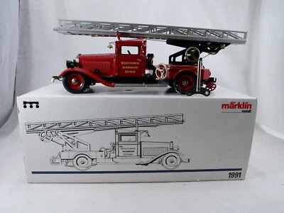 Märklin 1991 Camion Pompieri Werksfeuerwehr Güppingen Rara Nuovo IN Scatola - Immagine 1 di 4