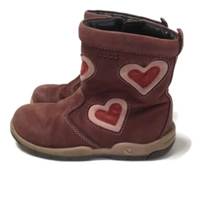Girls Ecco Suede Embroidered Boots Zip Up Size Child 9.5 US / 26 EU - Picture 1 of 11