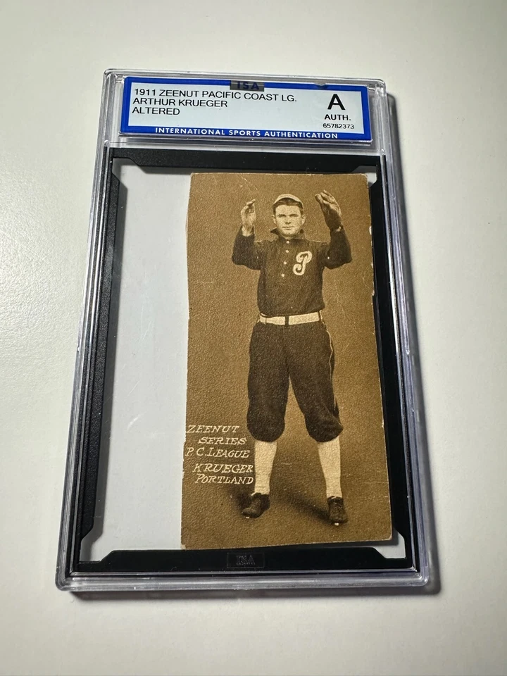 1911 Zeenut 太平洋海岸联盟 Arthur Krueger ISA 正品更改剪辑罕见 — 第 1/2 张图片