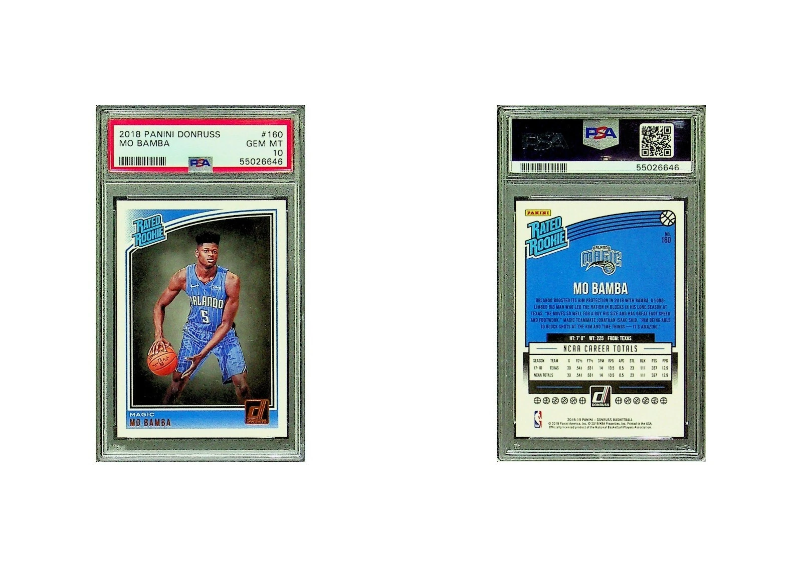 PSA 10 MO BAMBA 2018 PANINI DONRUSS Card #160