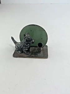 Vintage Brass and Cast Iron Desk Inkwell - Scottie Dog - 2 1/2"L x 1 3/4"W x 2"H - Picture 1 of 8
