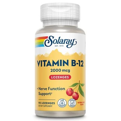 Pastillas veganas B12 2000 mcg sabor cereza sin azúcar 90 unidades ecológicas Foto 1 de 4