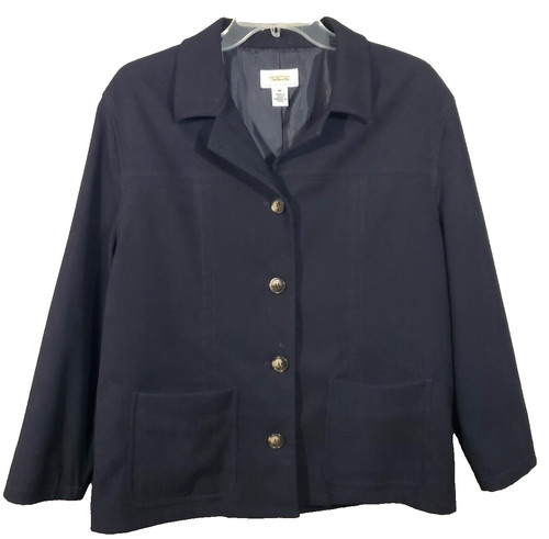 VETEMENTS Giacca blazer Talbots Petites foderato nero con bottoni maglia morbida tasche taglia MP