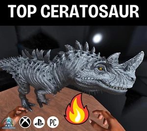 Ark Ascended Oficial PVE PS5 XBOX PC NUEVO TOP STATS CERATOSAUR NEGRO - Imagen 1 de 7