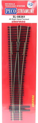 Peco HO Scale ~ SL-U8361 ~ New 2024 ~ Unifrog ~ Code 83 ~ #6 Right Hand Turnout - Image 1 of 2