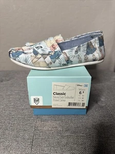 Toms X Disney Cinderella Natural Fairy Godmother Printed Canvas Wmn 6.5 - Picture 1 of 8