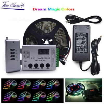 12V WS2811  RGB Dream full color LED light strip HC008 RF controller  Power Kit - Image 1 of 4