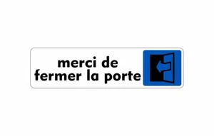 Autocollant sticker signalisation plaque porte panneau fermez la porte svp - Picture 1 of 1