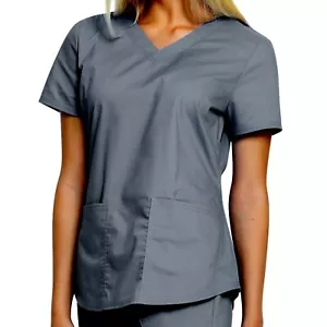 Blusa Médica Scrubstar para Mujer Talla 2XL Cuello en V Gris Core Essentials Medical Vet Tech - Imagen 1 de 12
