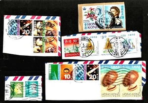 15X Hong Kong, VARIOUS STAMPS ON PAPER, WITH INTERESTING PMARK, FU - Picture 1 of 1