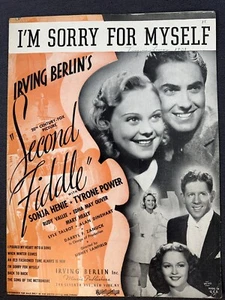 I'm Sorry For Myself - By Irving Berlin, Second Fiddle, 1939 Sheet Music - Picture 1 of 2