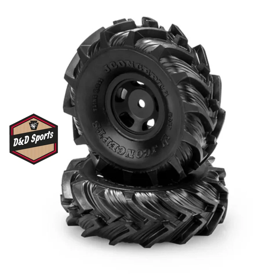 JConcepts 4059-32911 - Fling Kings 1.0" Mounted Tires (Glide 5 Wheel Green) (2) - Image 1 of 1