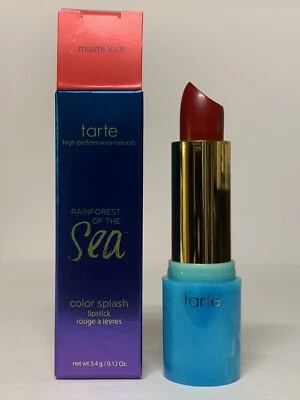 Tarte Rainforest Of The Sea Color Splash Lipstick Miami Vice .12oz NIB Full Size - Image 1 of 3