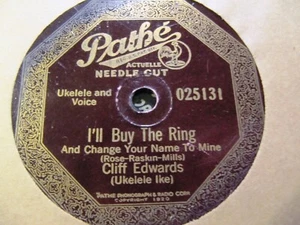 1925 Cliff Edwards UKULELE IKE CHEATING I'll buy the Ring PATHE Actuelle 025131 - Picture 1 of 2